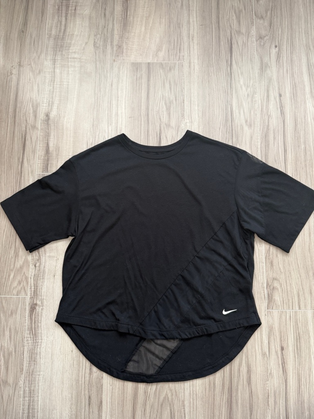Nike Black Women's Short Sleeve Crew Tee with White Swoosh